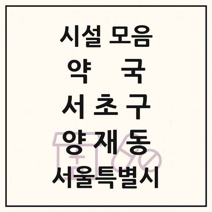 서울특별시 서초구 양재동 약국 목록